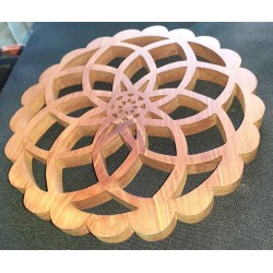 Dessous de plat en merisier Rosace mandala