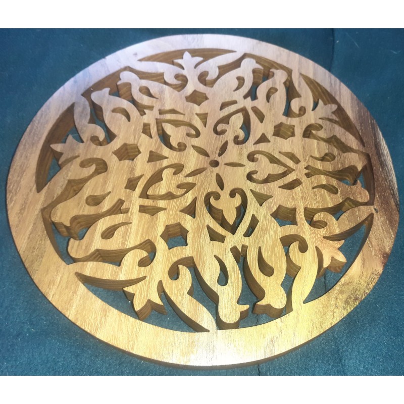 Dessous de plat en Robinier motif oiseaux