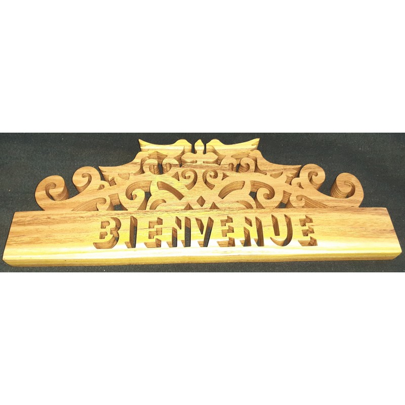 Panneau Bienvenue décoratif en bois massif