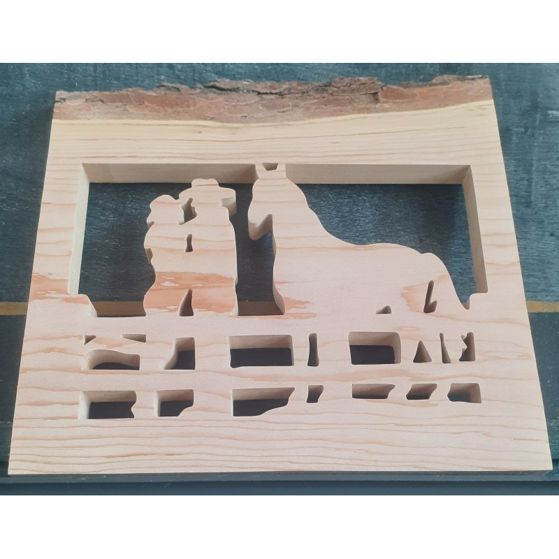 Tableau couple et leur cheval