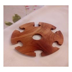 Porte bouteille et 6 verres en merisier